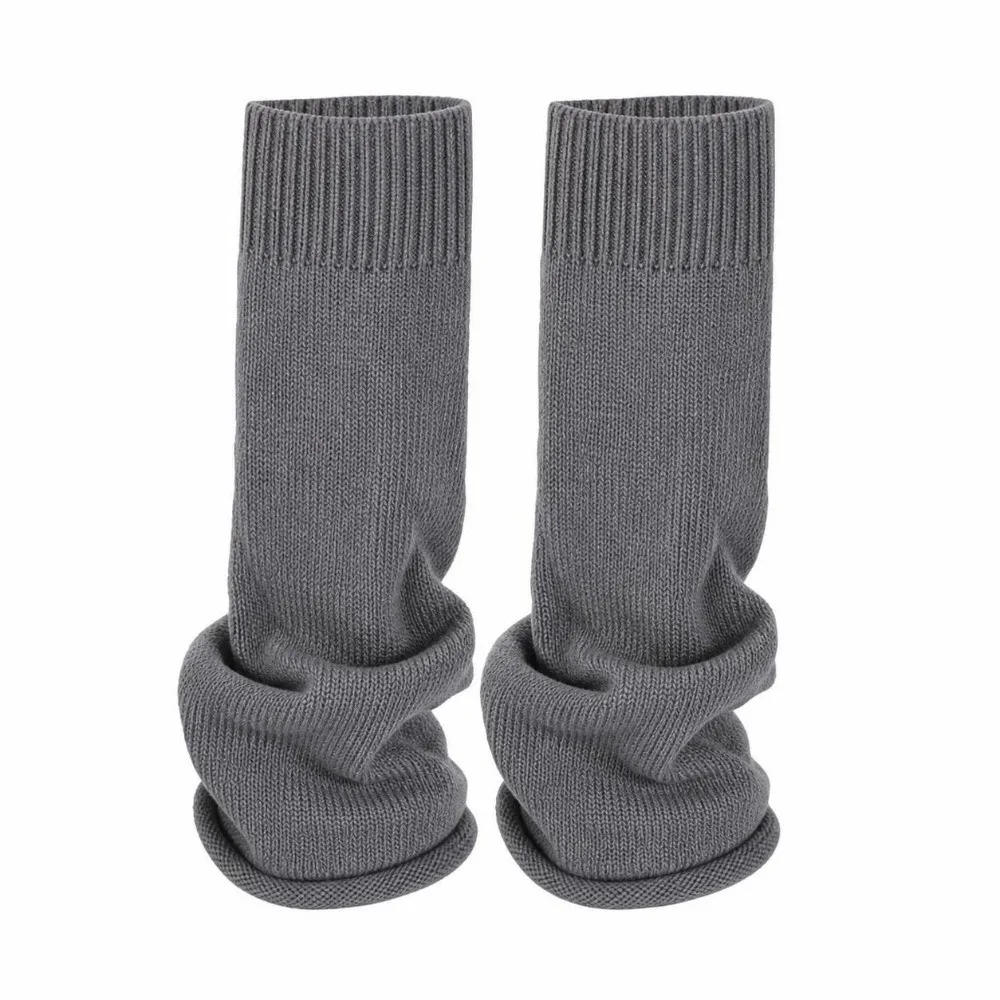 1 pair New Flared Hem Leg Warmers Solid Color Stretchy Boot Covers Wide Cut Uniform Socks Women