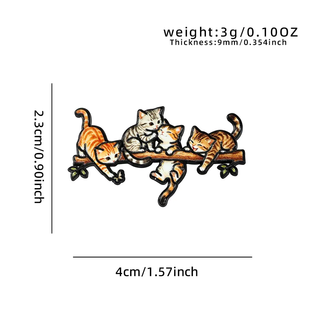 3 Styles Schwarze Katzen Emaille-Anstecknadeln, Niedliche Buchwurm-Kätzchen-Pfoten-Broschen, Buchliebhaber-Abzeichen, Sonnenblumen-Hexenbesen-Schmuck, Geschenk für Freunde – Detail 5