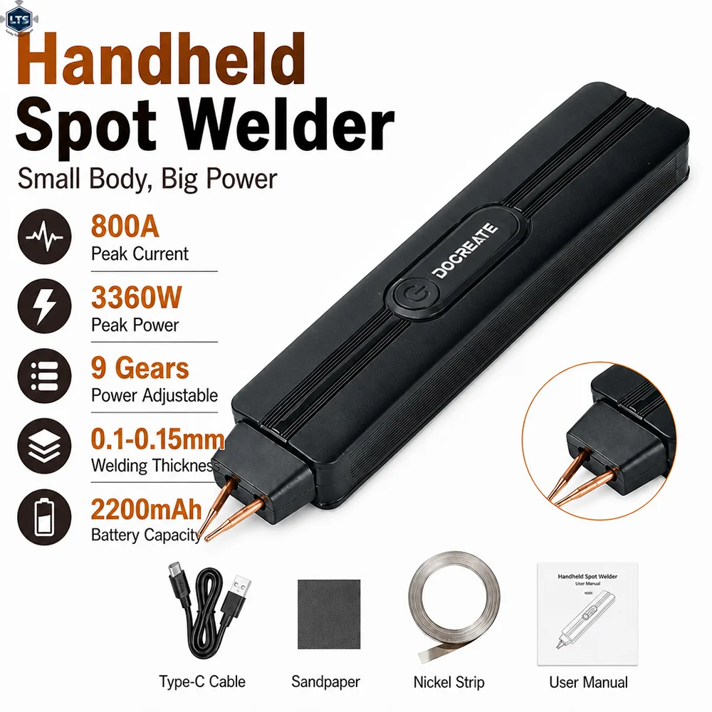 DC 5V Portable Handheld 9-Gears Adjustable Spot Welders 18650 Li-ion Battery DIY Nickel Sheet Belt Kit Spot Welding Machine