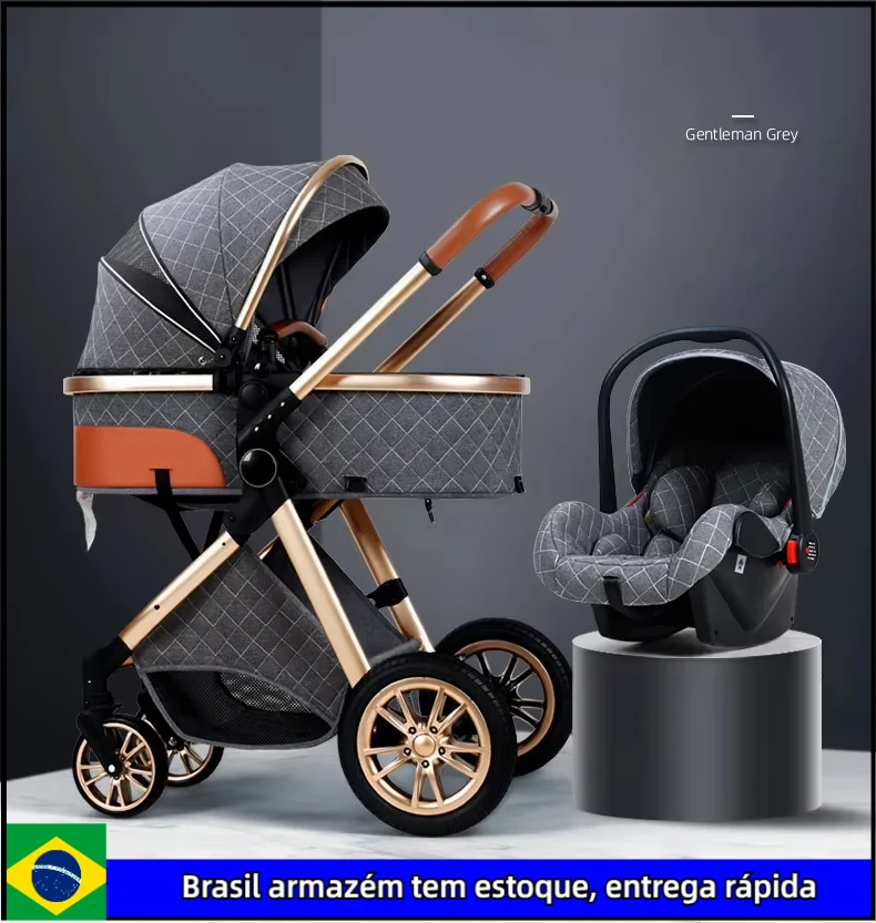 NONE 2025 Neue Kinderwagen 3 in 1 Hohe Landschaft Kinderwagen Liegende Kinderwagen Faltbare Kinderwagen Baby Stubenwagen Puchair Neugeborenen 4