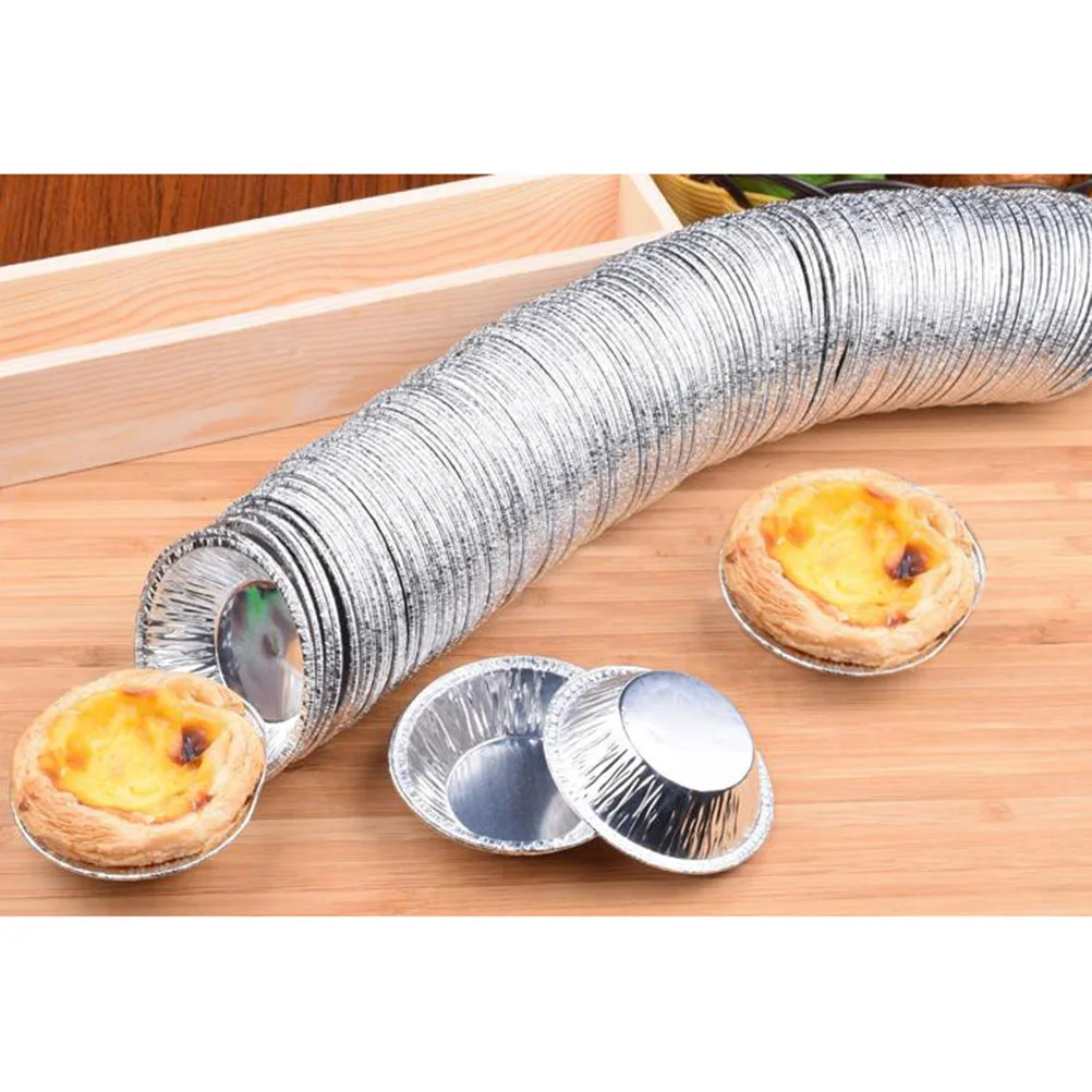 

500 PCS Egg Tart Mold Baking Tarts Cups Round Molds Aluminum Foil Muffin Cupcake Tin