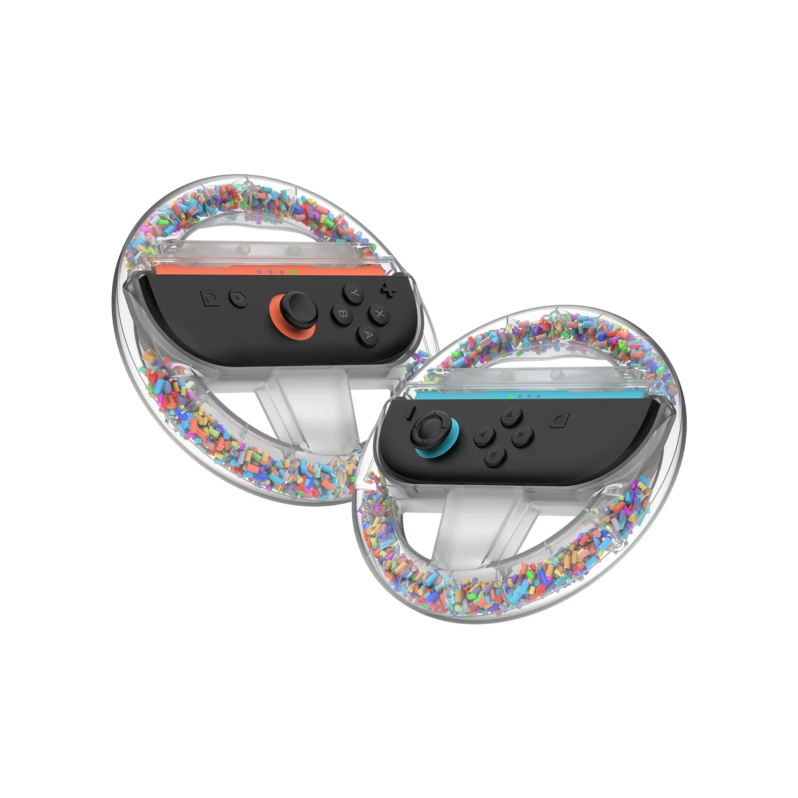 Mini Transparent Steering Wheel Grip for Switch 2,Kids Ergonomic Handheld Racing Gamepad,Portable&Easy to Install