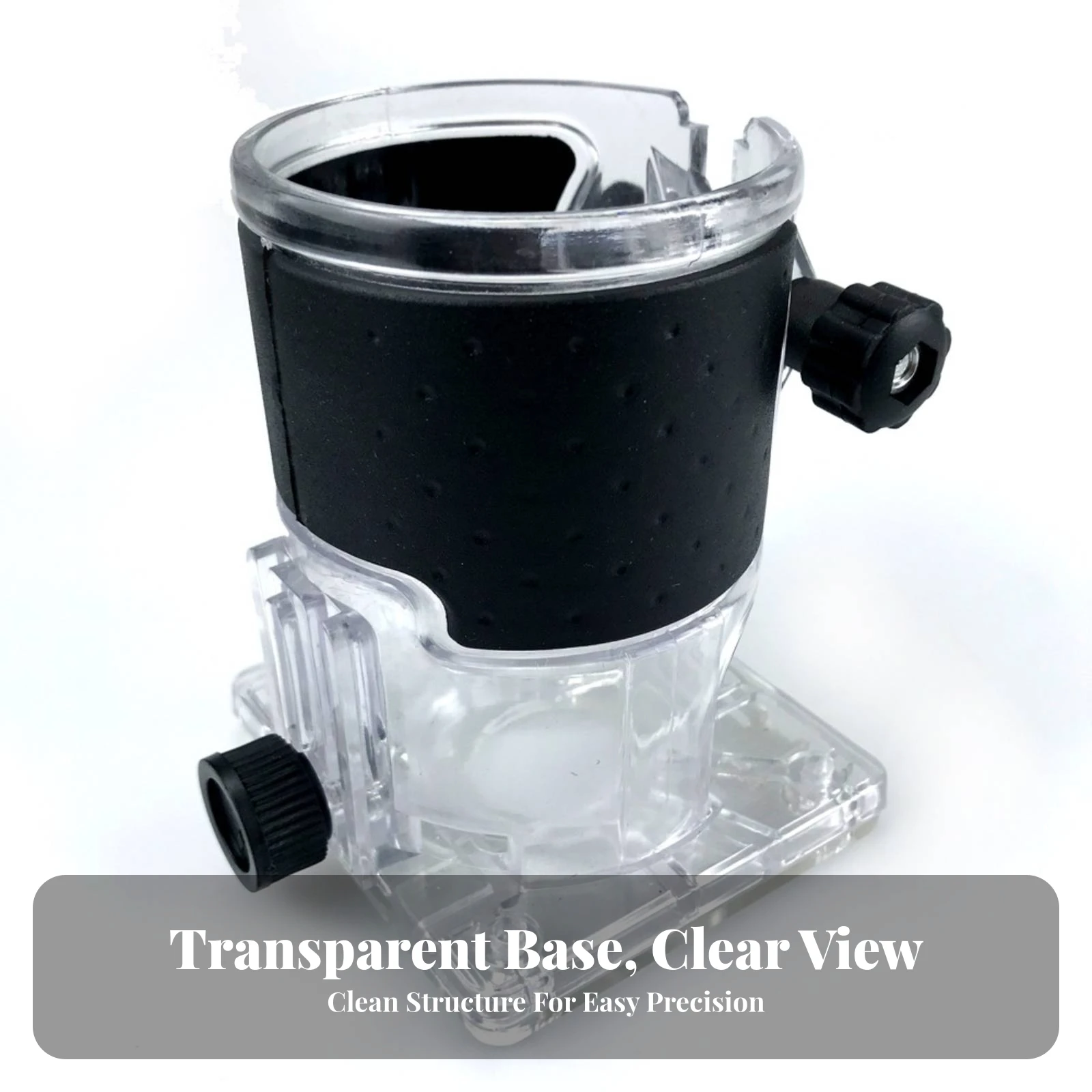 trim-router-base-locking-knobs-carpentry-accessory-clear-acrylic-router-base-plate-vibration-resistant