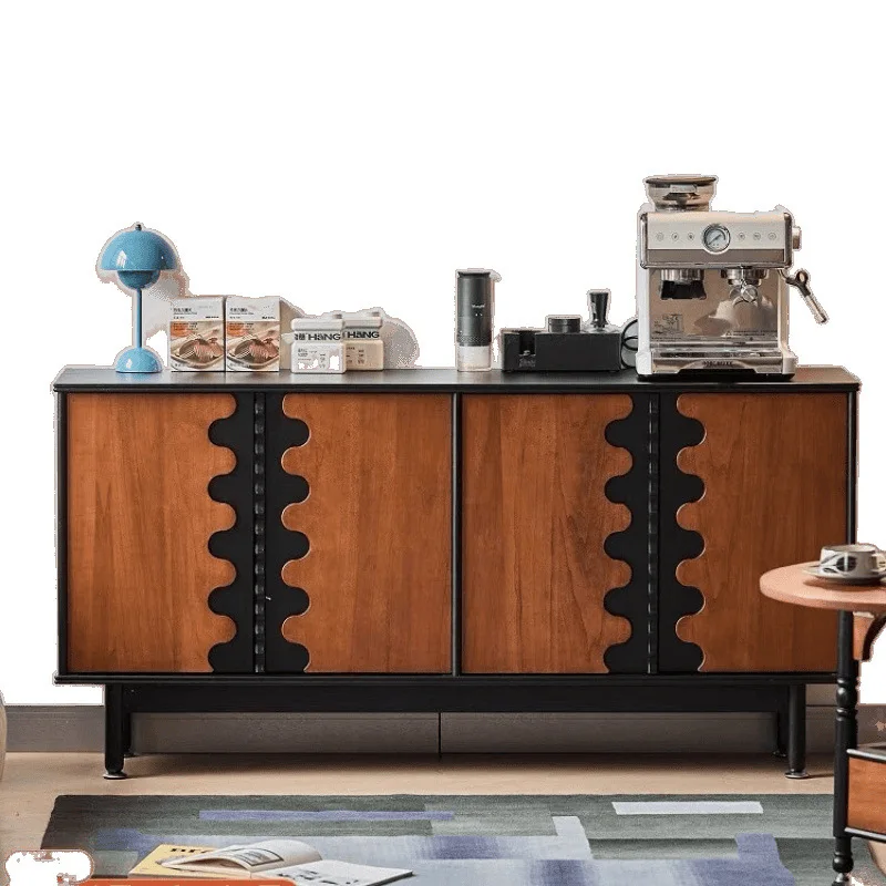 

Medieval solid wood chest, French retro dining side cabinet, storage cabinet, living room storage display cabinet