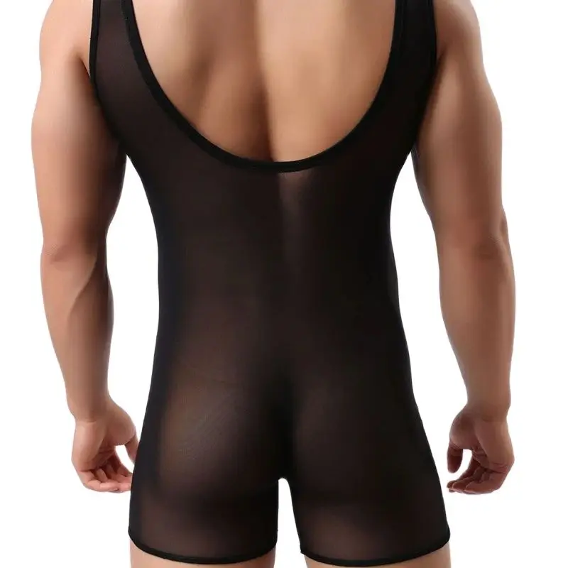 Man Underwear Gay Singlet Mesh Undershirt Sexy Panties Transparent Bodyshirt Sissy Indoor Shirts Men Tank Top Wrestling