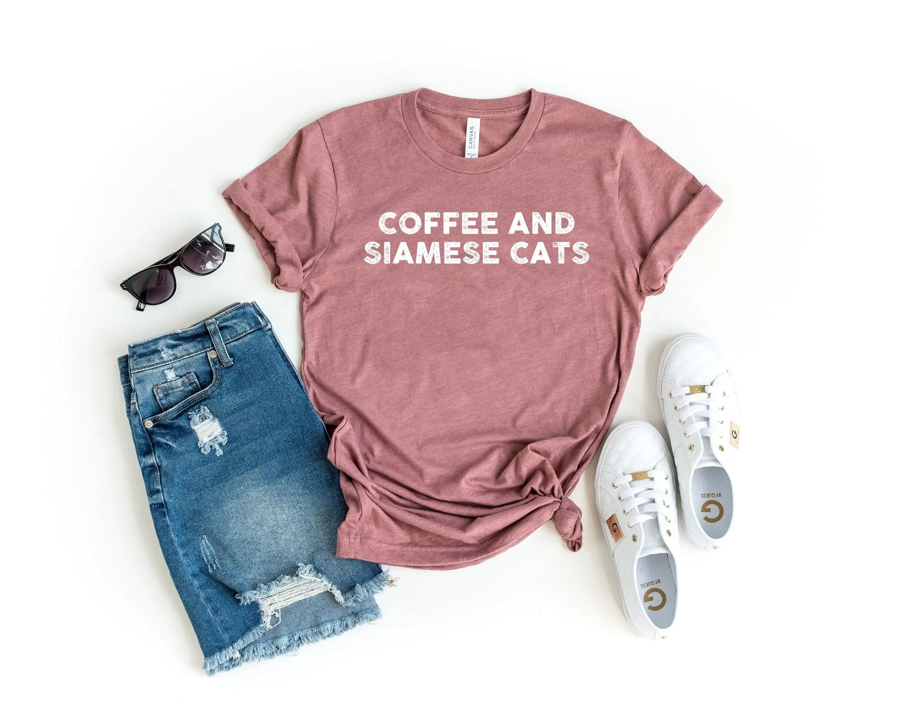 Coffee and siamese cats shirt gift for cat mom owner mama lover