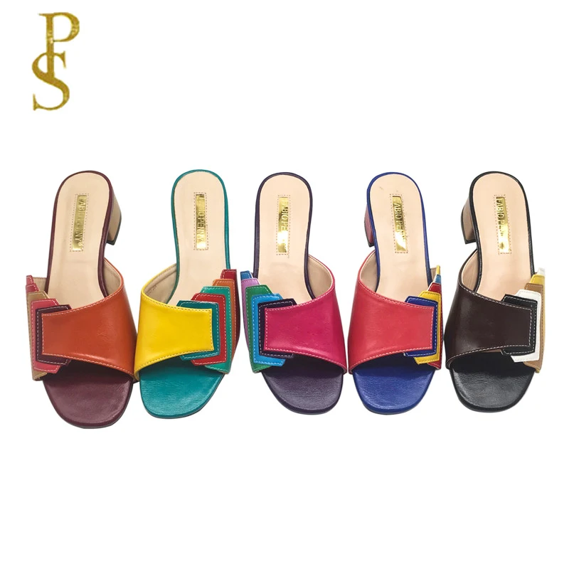 FABIO PENNY sells stylish and elegant exquisite patchwork luxury with the latest multicolor Nigerian style women\'s slippers