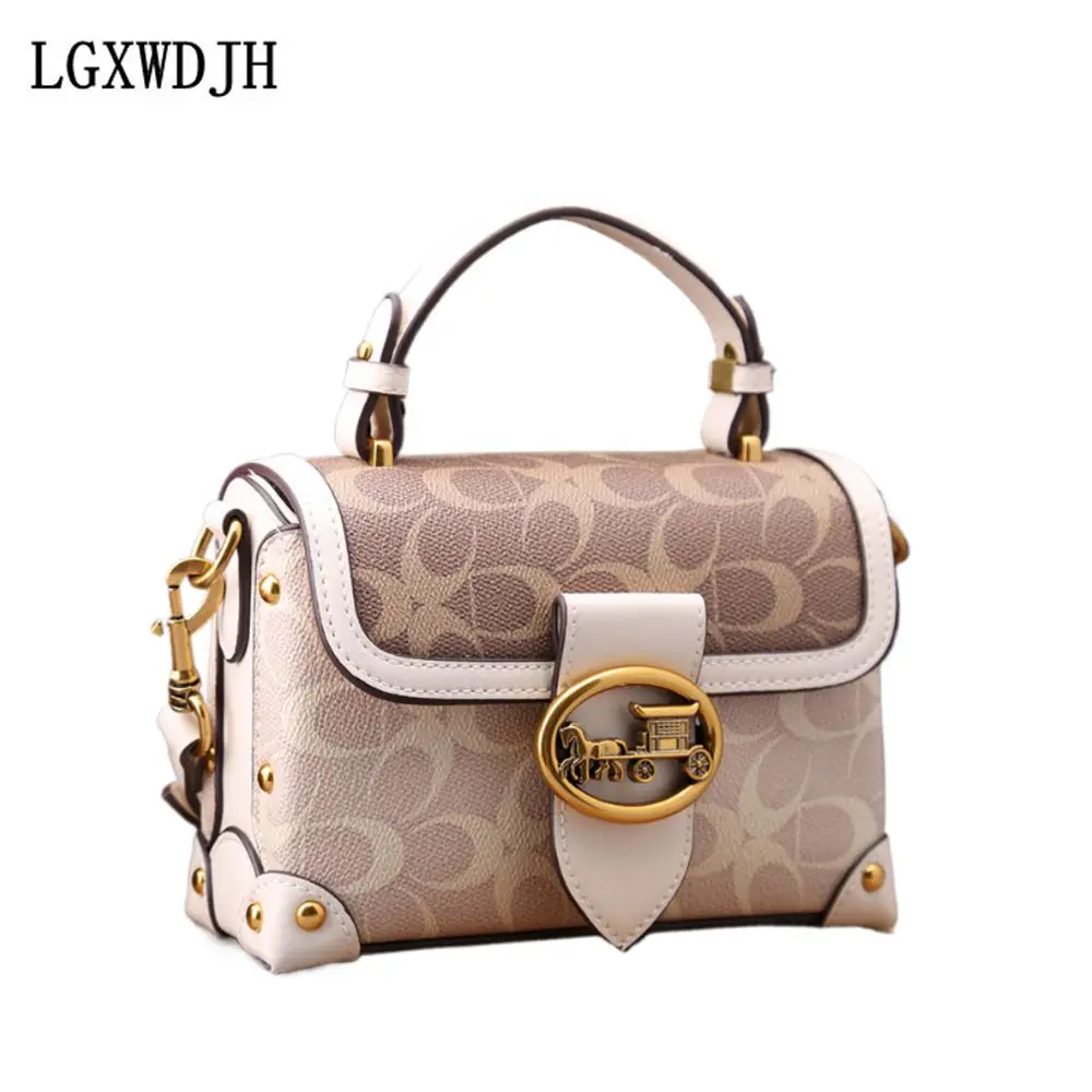 Medium, soft, high-end and stylish Women's handbag  Blocked foreign trade square crossbody bags   Versatile brand shoulder bag