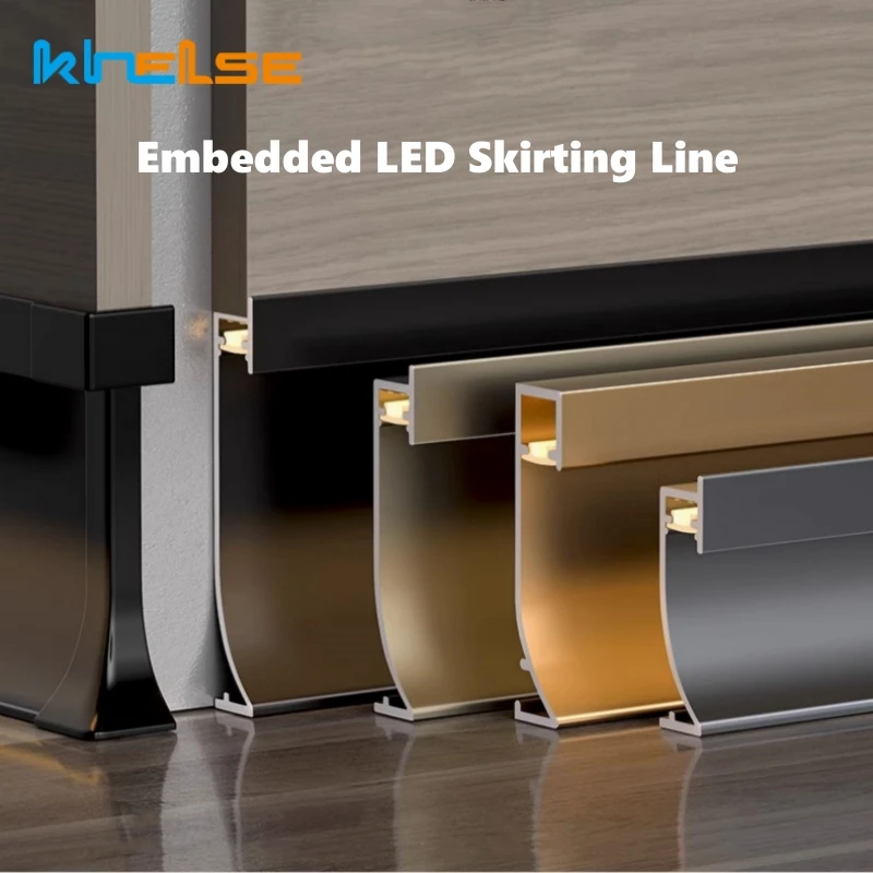 

H40/50/60/80mm LED Skirting Line Strip Light Downward Glowing Aluminium Profile Embedded Wall Baseboard Decor Linear Lamp 0.5/1m
