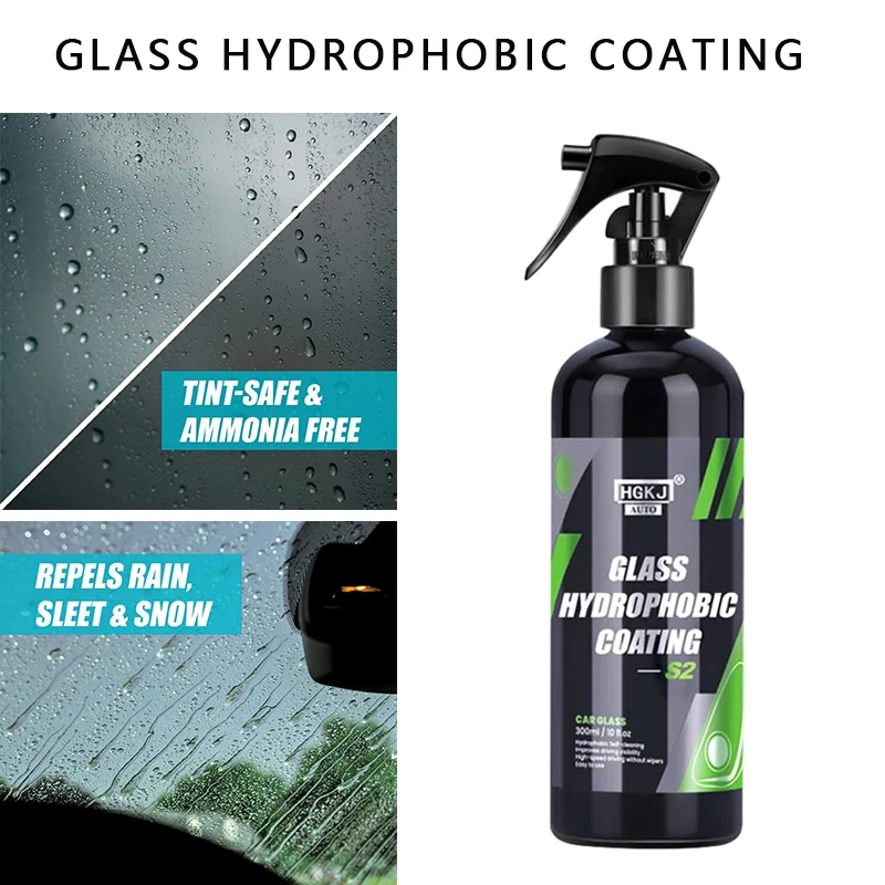 100ml/300ml HGK S2 Anti-Rain for Cars Glass Water Repellent Spray Windshield Nano Hydrophobic Coating Car Care Detailing