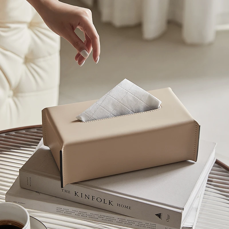 Leather suction box Suction Paper Box Leather Sun Visor Tissue Box Seat Back Tissue Box Living room Tissue Box Decoration