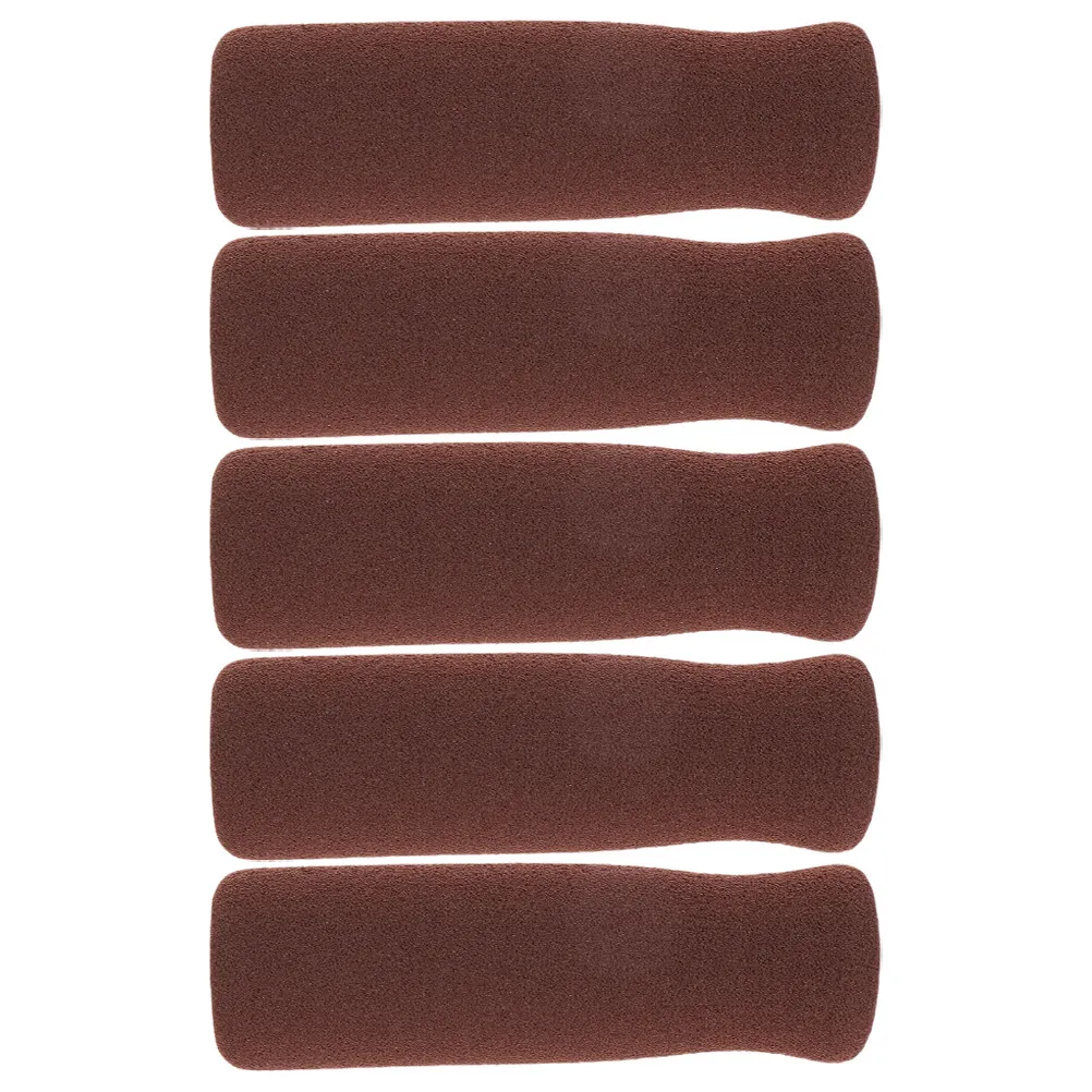 5Pcs Walking Stick Cane Foam Handle Grips Anti-Skid Sponge Replacement for Elderly Disabled Crutches Comfortable Support Brown