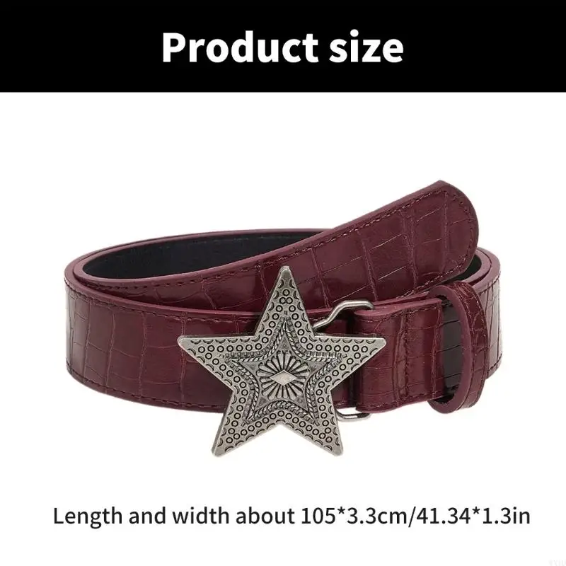 WXTD Unisex Chain Chain Star Punk Belt para Women Proms Club Party Daily Wear