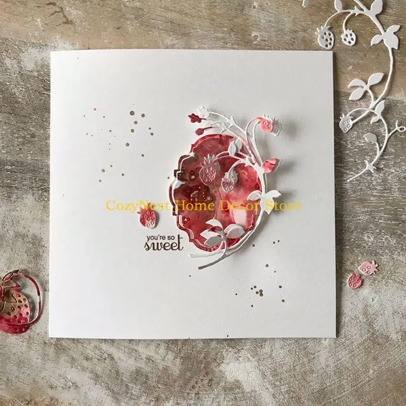 92MF Strawberries Metal Cutting Dies Stencil Scrapbooking DIY Album Stamp Paper Card