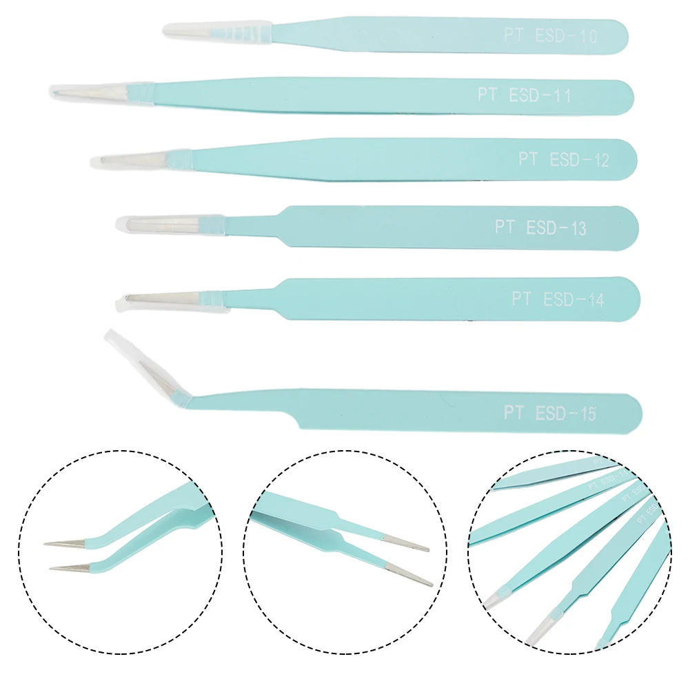 

Brand New tweezers Kit PT.ESD-10 PT.ESD-11 PT.ESD-12 Pink Purple 1.0MM 111mm-133mm Blue Fit All Purposes