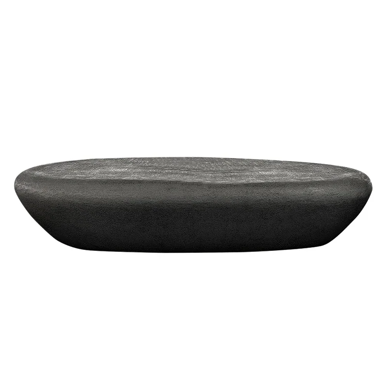 nordic minimalist design mid century concrete oval stony  outdoor coffee table modern living room furniture