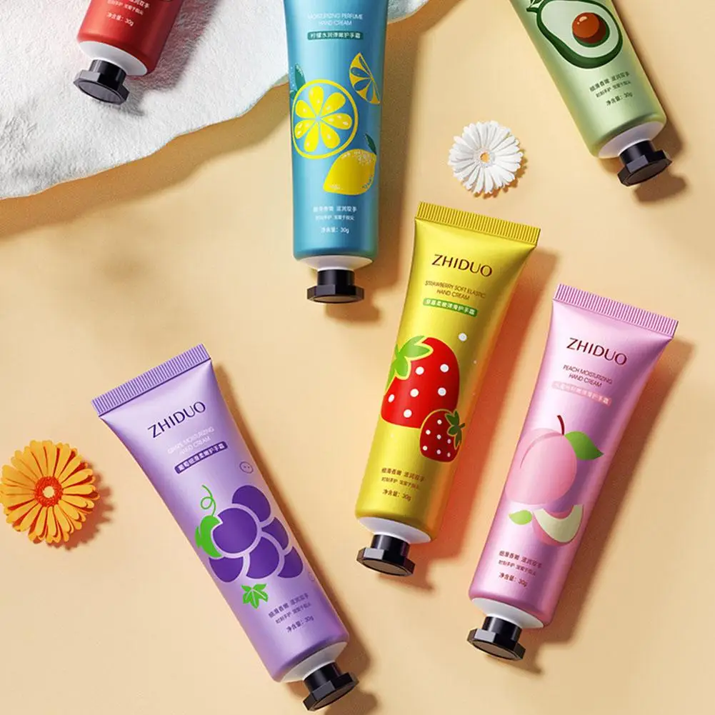 Fruity Flowery Hand Cream Set, Hidratante, Anti-Rugas, Anti Chap, Reparando Cuidados Mãos, Beleza Skincare, Cremes Mão