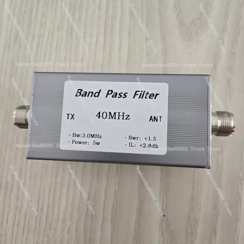 

BPF-40M-5WM-3M Band Pass Filter 5W 40MHz 3MHz Bandwidth RF Receiver Filter Female M Connector Anti-Interference Narrow Band