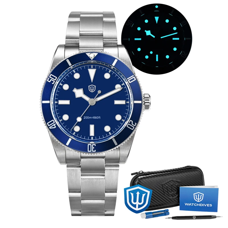 Watchdives WD7922 quartz horloge VH31 beweging 200m waterdicht herenhorloges saffierkristal lichtgevende vintage horloges met geschenkdoos