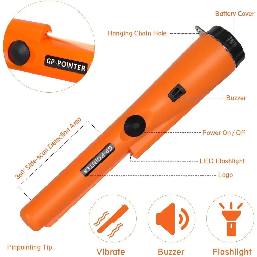 Metal Detector Positioning Rod Handheld Underground GP Pointer Handheld Waterproof High Sensitivity Security Detector Accurate