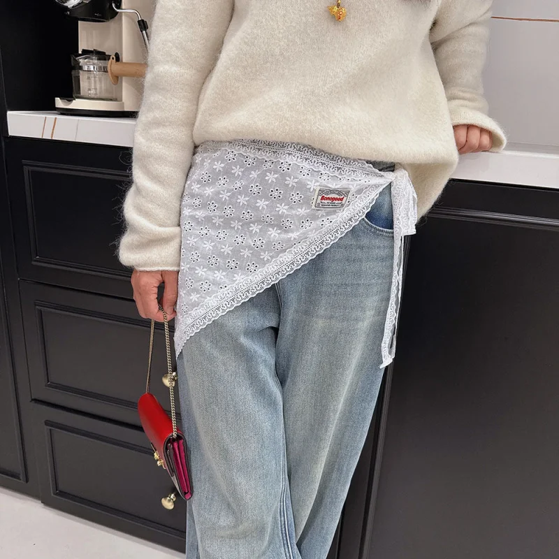 

Хлопковый шарф оверсайз с вышивкой цветочным узором, высококачественный, с ажурным дизайном, а также художественная многослойная юбка-полусолнце.