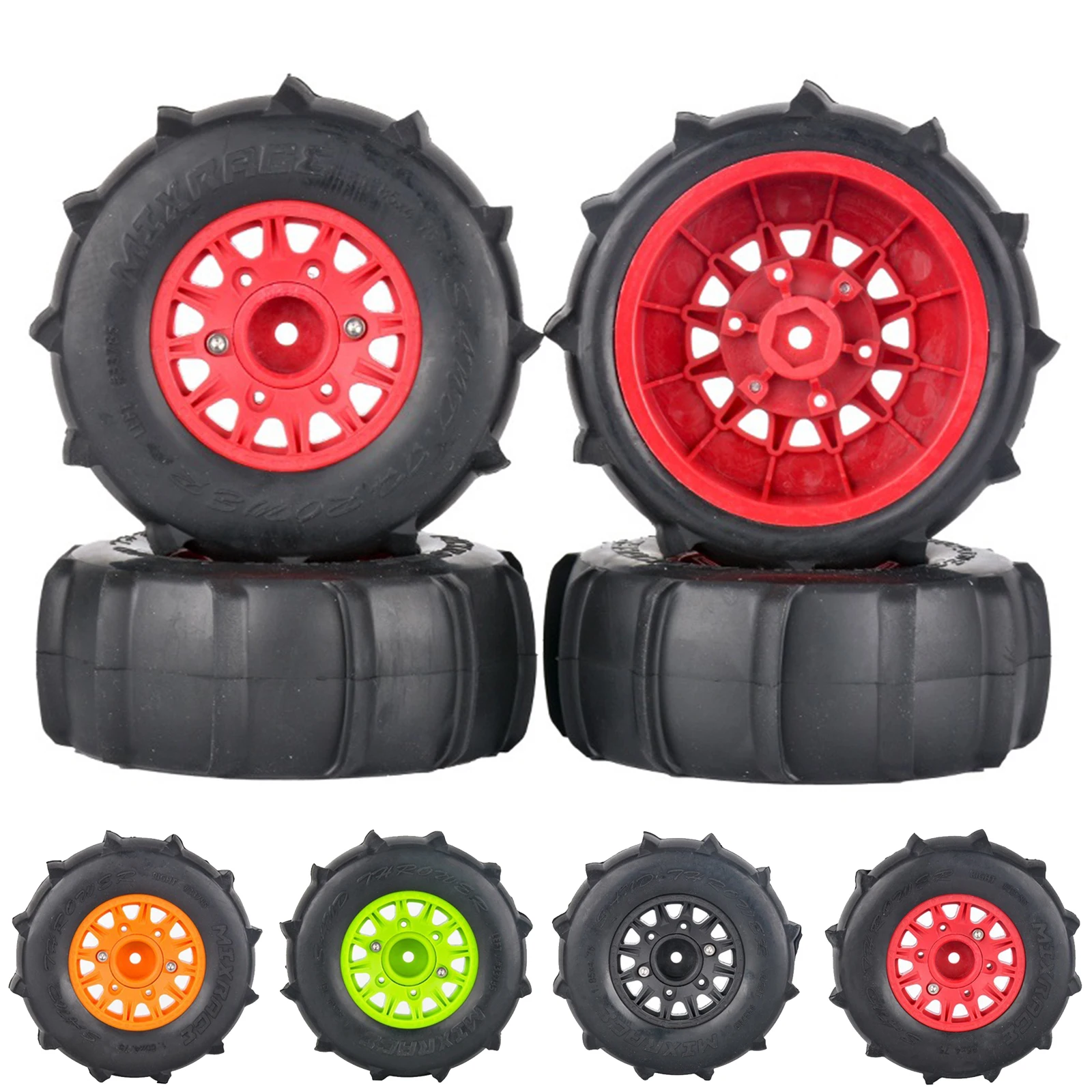 

4Pcs 116mm 1/8 1/10 Short Course Truck Sand Tire with 12mm 14mm 17mm Wheel Hex for Traxxas Slash ARRMA SENTON Vkar SCTX10 RC Car