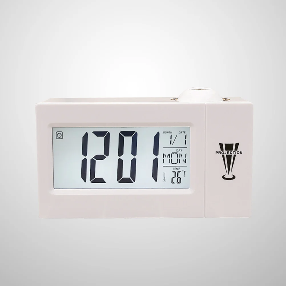 LED Display Alarm Clock Digital Projection Clock Modern Table Clock with 12/24 Hours Snooze Function for Bedrooms Operat