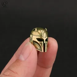 Soldier Brass Warrior Helmet Knife Bead Vintage EDC Outdoor Multi Tools DIY Paracord Accessories Keychain Lanyard Pendant Charms