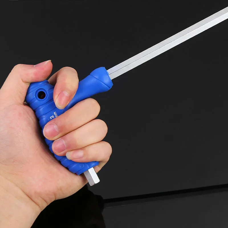 Blue T-handle Blat Head Hex Key Wrench Chrome Vanadium Steel Lengthen Hex Key Allen Wrench for Hardware Home Use Repair Tool