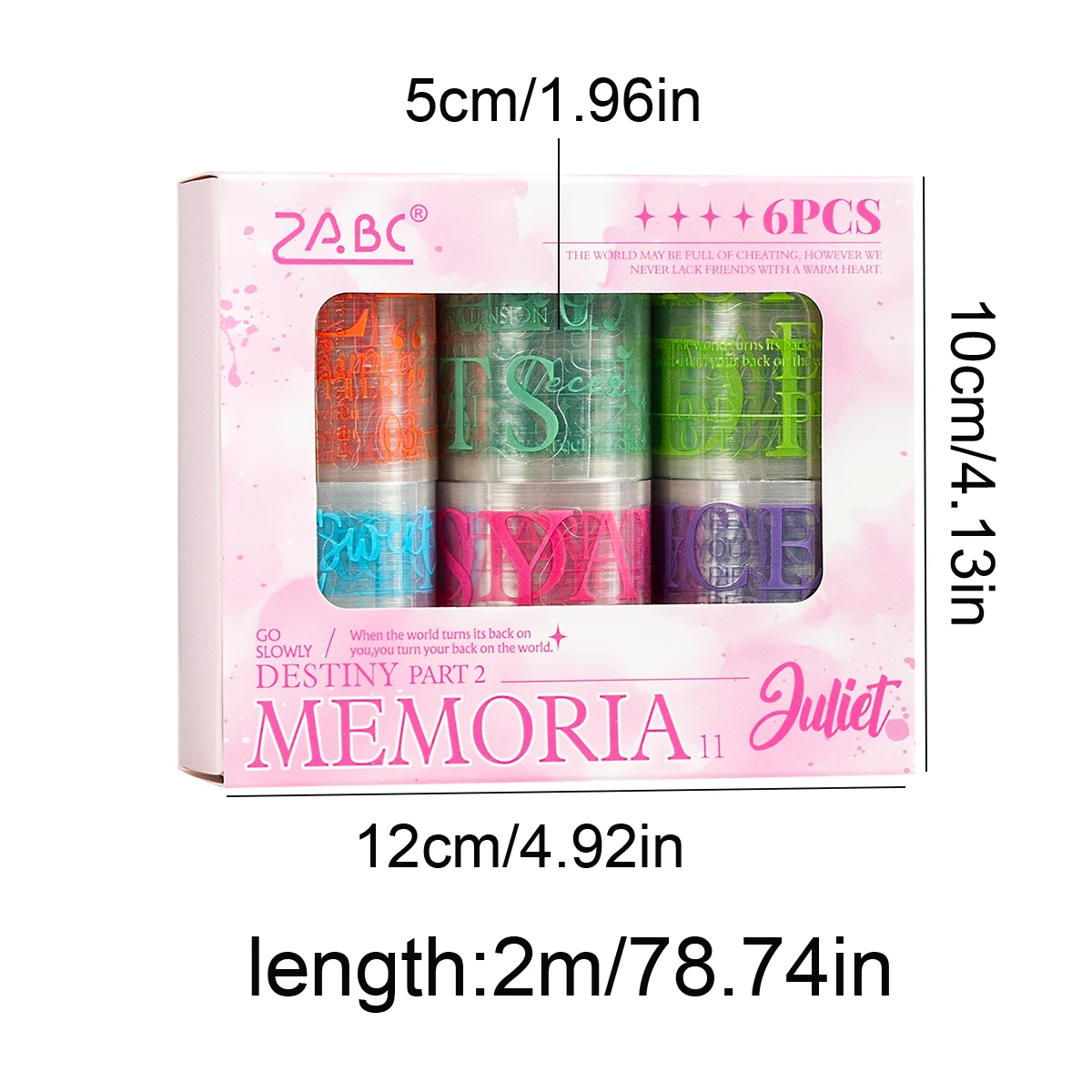 6 لفات/صندوق شريط لاصق من سلسلة إنجليزية كلاسيكية إبداعية، مناسب لتزيين أجهزة الكمبيوتر المحمول وصندوق الهدايا، عصري وجميل