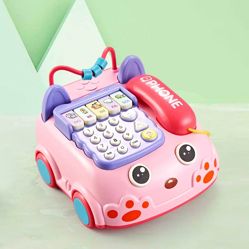 Cartoon Children Puzzle Early Education Multifunctional Telephone Learning Machine Light Music Gopher Percussion Game Baby Toys