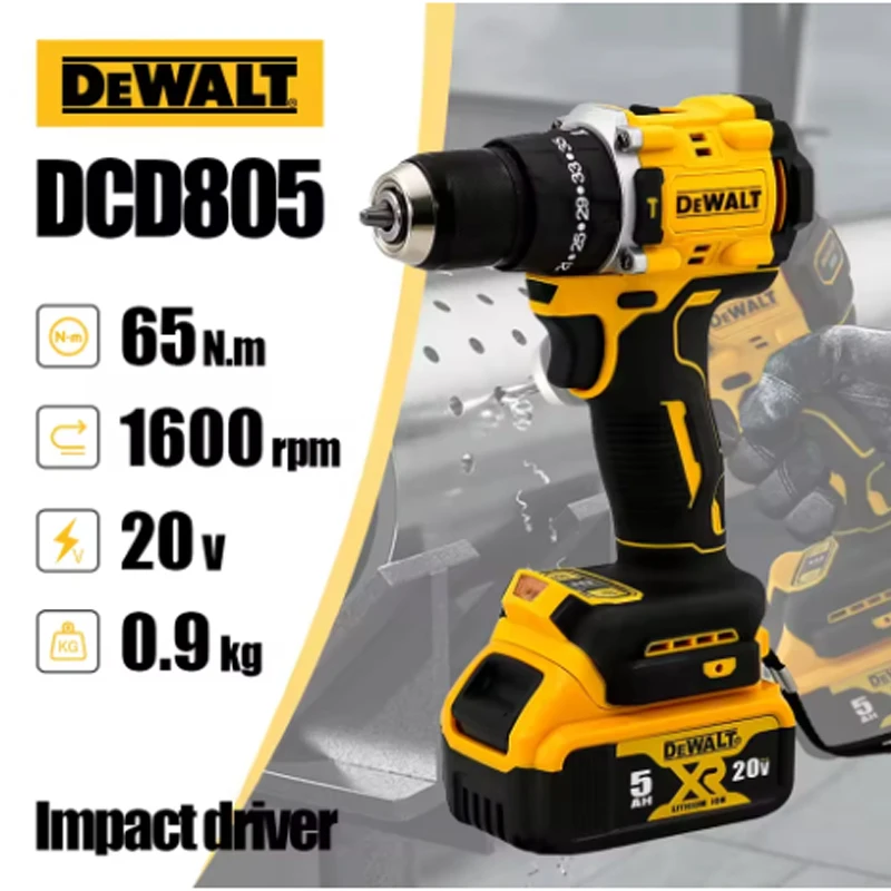 

DEWALT Lithium Battery 20V Rechargeable Brushless Compact Electric Screwdriver Hand Drill Impact Drill DCD805️