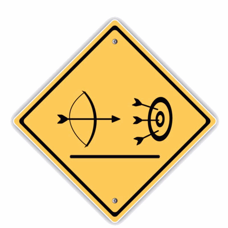 

Traffic Sign Archery Field Warning Waterproof Decal Laptop Truck Motorcycle Car Sticker Auto Accessories PVC 13cm*13cm