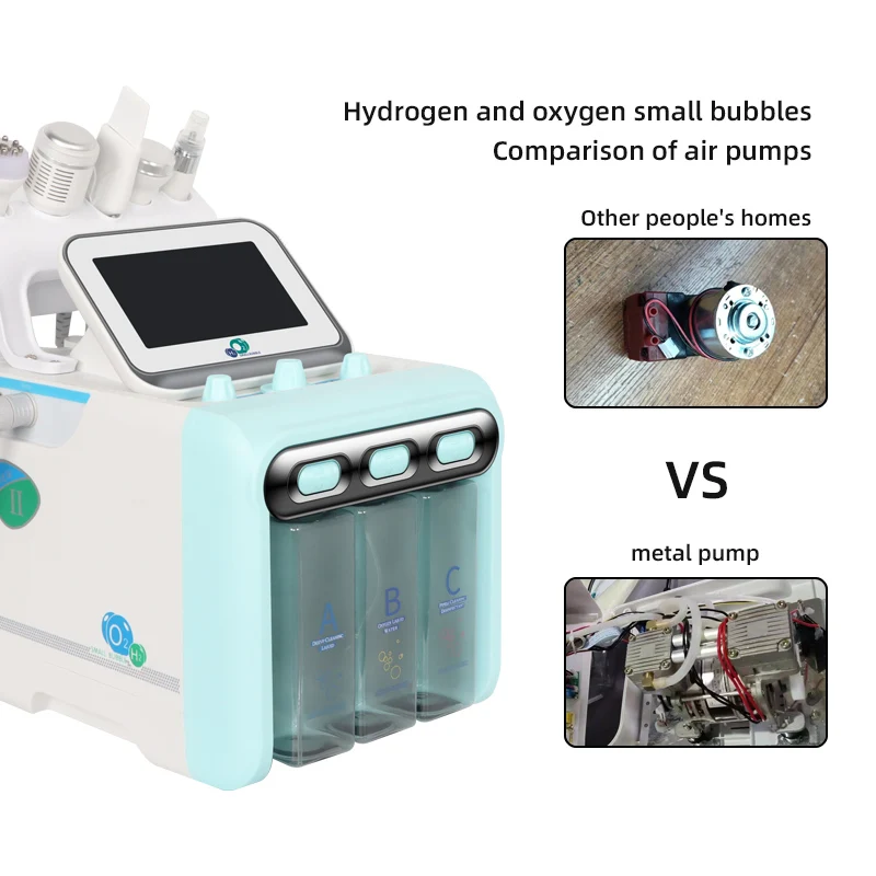 페이셜 클렌징 미세 박피술 뷰티 머신, 물 산소 스킨 케어 살롱 아쿠아 필링 장치, 6 in 1
