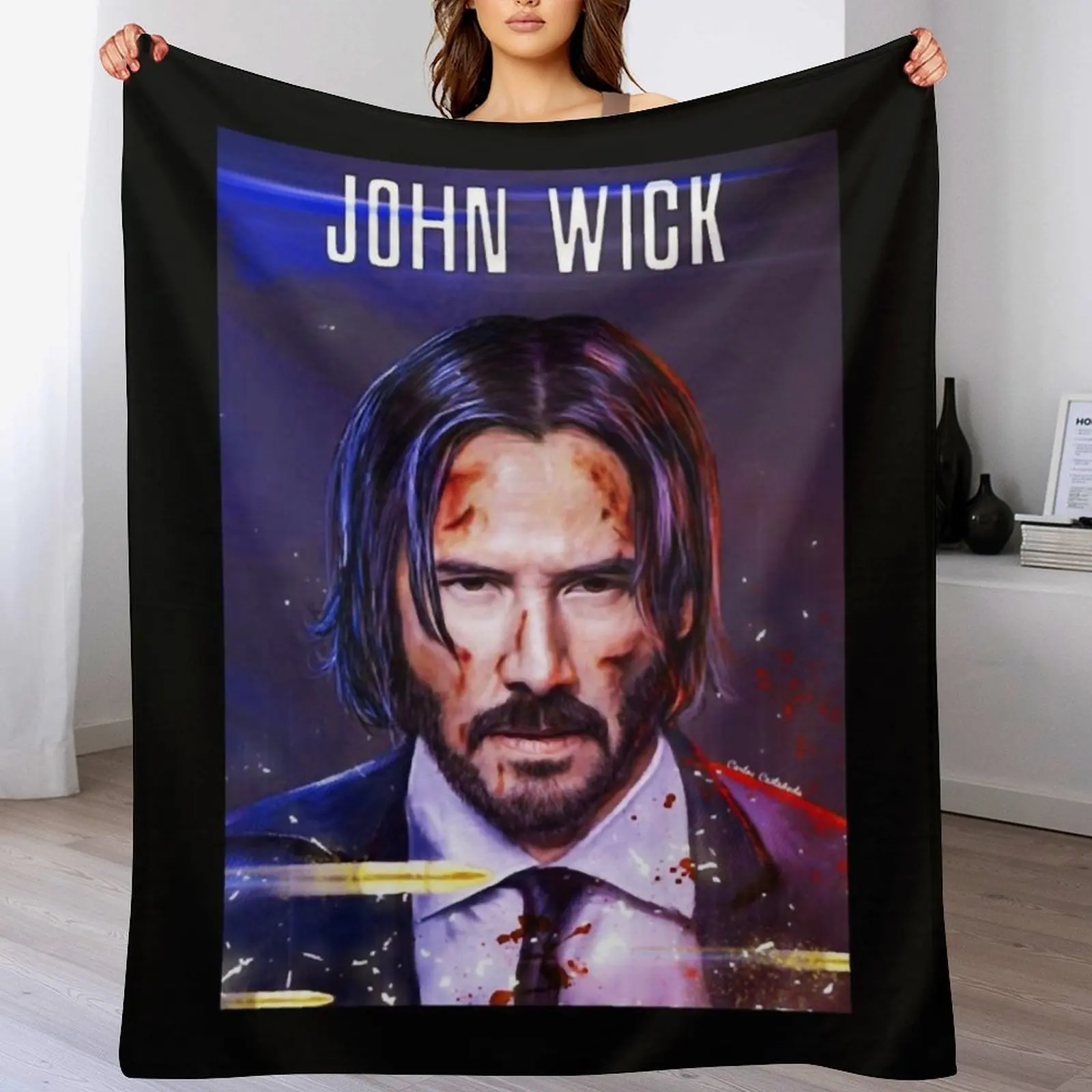 John Wick Throw Blanket Decoratives Sofa Quilt Flannel Blankets