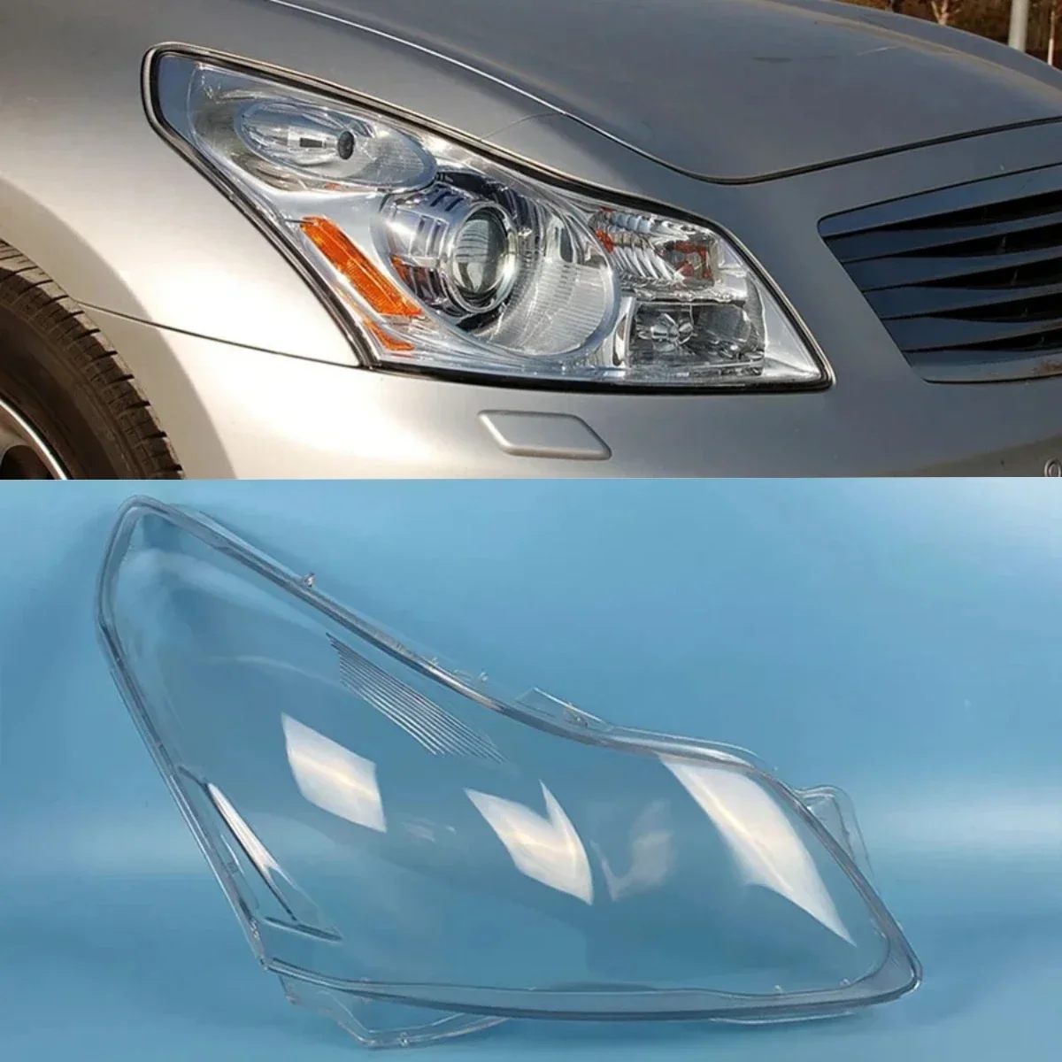 

For Infiniti G series G35 G37 Headlight Cover Lens Transparent Lamp Shell Plexiglass Replace Original Lampshade 2007 2008 2009