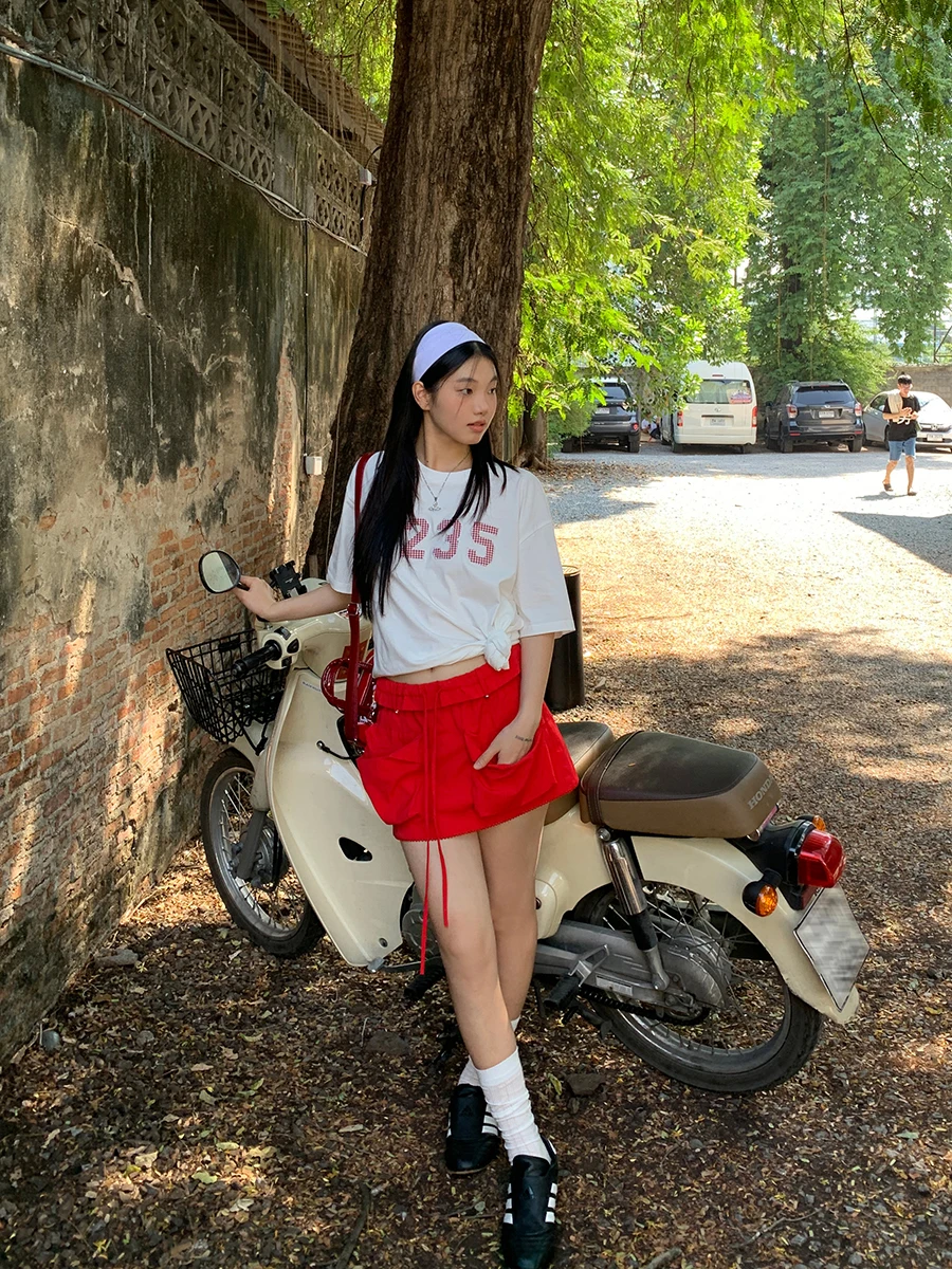 レッド A ライン ミニスカート レディース 初秋の新スタイル超人気ボディコンスカート ハイウエストスカート パンツ ショートスカート