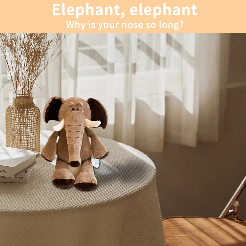 25cm Elephant Stuffed Plush Doll Soft Cute Big Ears Cartoon Jungle Animals Pillow Decoration Appease Toy Children Birthday Gift