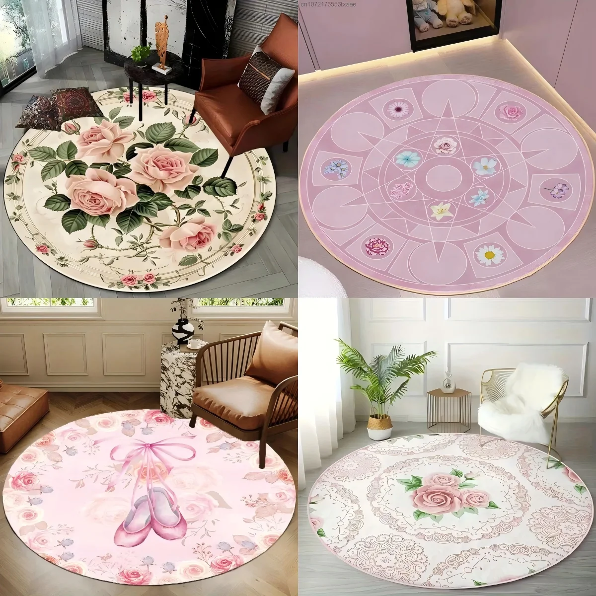 

VIKAMA Printed Sweet Loop Pile Carpet Thickened Soft Carpet For Living Room Bedroom And Coffee Table Easy To Clean Floor Mats
