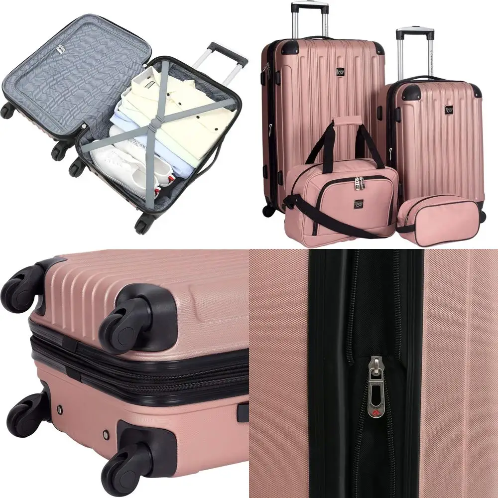 

Midtown 4-Piece Large Hardside Luggage Set in Rose Gold
