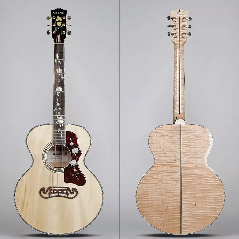 Gabriel 38-inch Travel All-Solid Solid Wood Guitar LR-J72 Acoustic With Hard Case