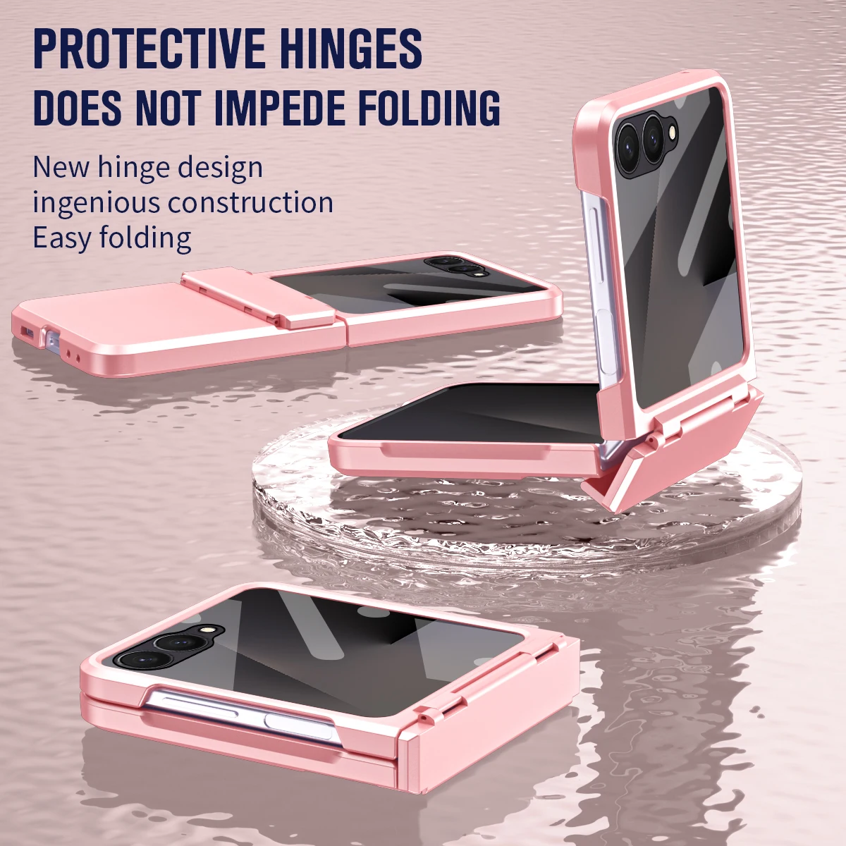

For Samsung Galaxy Z Flip 7 6 5 Phone Shockproof Protective Case With Temepered Glass Screen Film, Hinge Protect, Back Cover