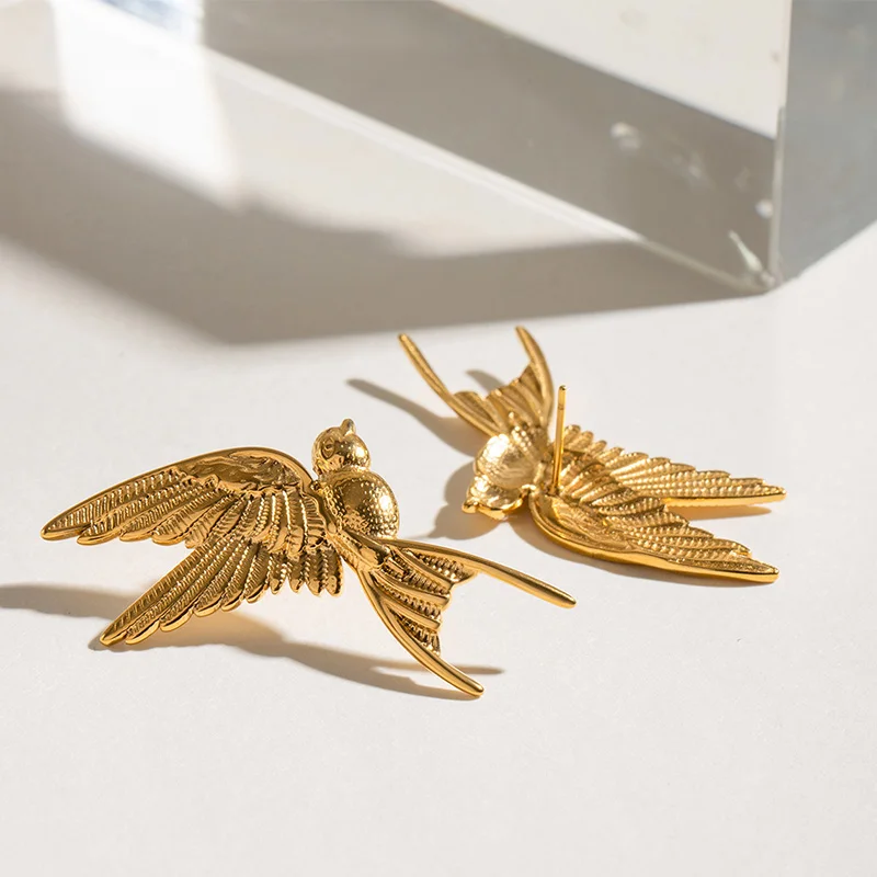 ROXI | Metal Peace Bird Earring Women Stainless Steel Personalized Hip Hop Jewelry New Design Wholesale
