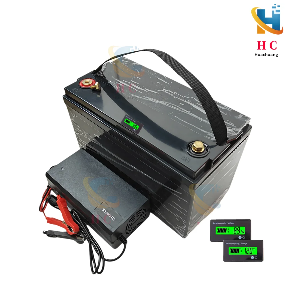 12V 100AH 120Ah 150Ah 24V 36V 40Ah 50AH 60Ah 80Ah lifepo4 lithium battery deep cycle batteries bluetooth BMS with charger