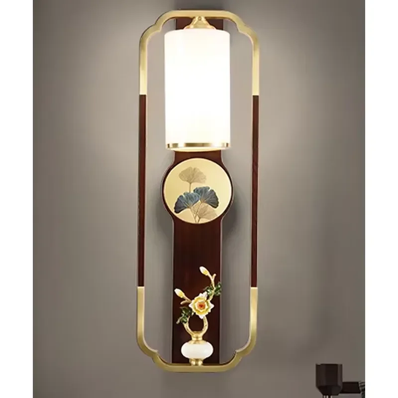 2026 New Chinese Solid Copper LED Rechargeable Wire-Free Wall Sconce Decor Lamp for Bathroom