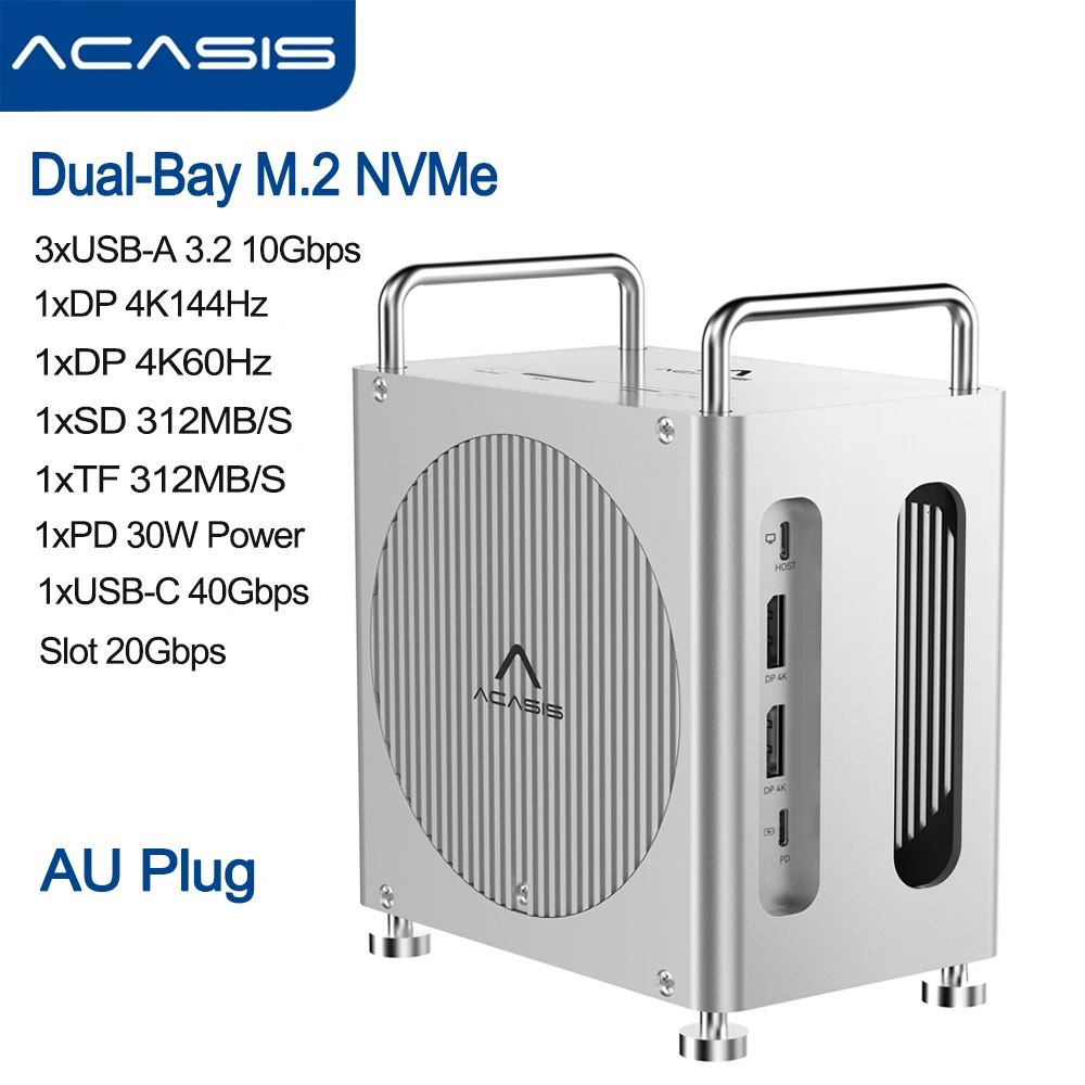 Acasis Mac Mini USB Cドッキングステーション デュアルベイ M.2 NVMe