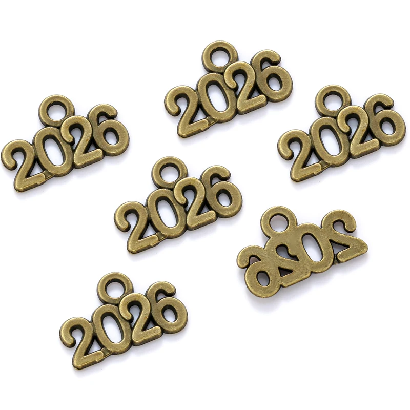 Letter Charms 30pcs/bag 2023 2025 2024 Year Pendants DIY Jewelry Making Findings DIY Handmade Craft 13x9mm S107