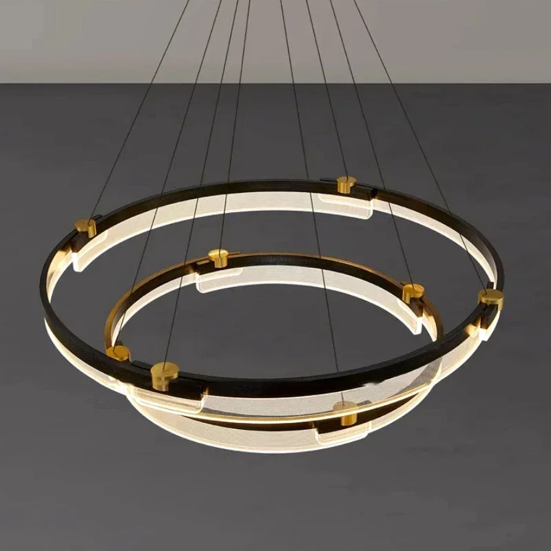 Nordic Minimalist Salon Chandeliers Modern Home Decor Circular Acrylic Led Lamp Living Room Dining Bedroom Lustre Pendant Light