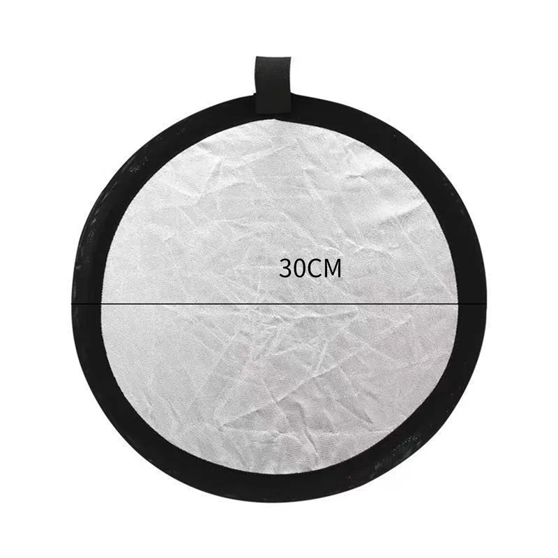 Reflektor reflektif 30cm, genggam 2 In 1 Multi cakram fotografi Studio foto Oval saku dapat dilipat portabel putih perak emas