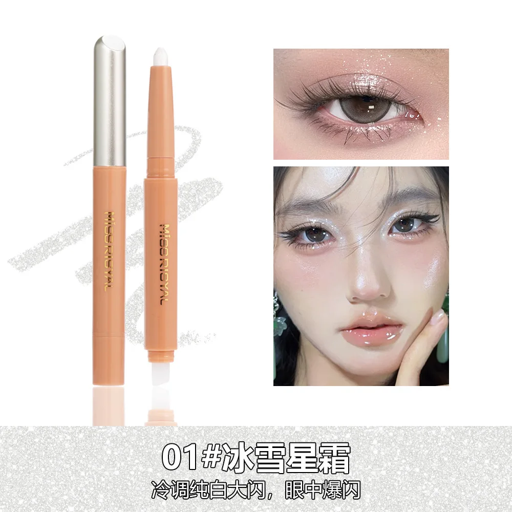 Velvet Red Eyeshadow Stick Pearlescent Matte Brightening Glitter White Orange Lying Silkworm Eye Head Highlighter Pencil Crayon